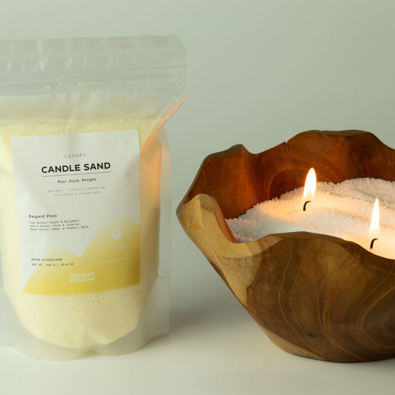 Fragranced Candle Sand - Mocha Brown - Crimson Crystal - 300g