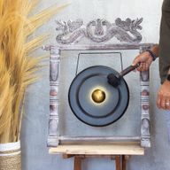 Medium Gong in Stand - 35cm - Black
