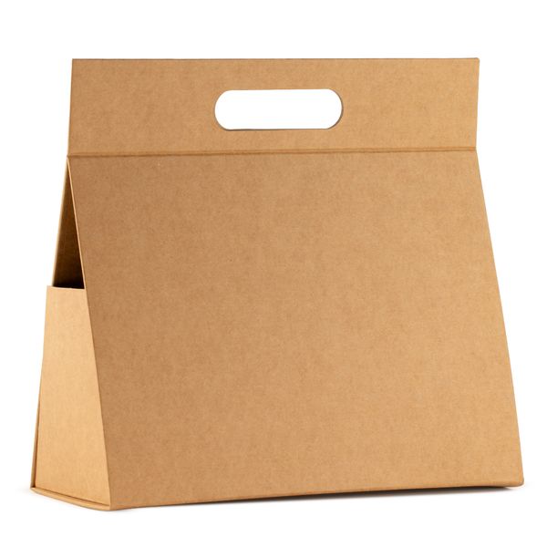 Flat Pack Gift Box - Lrg Hand Box  (28x12.5x26cm) - Brown Craft