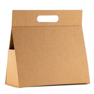 Flat Pack Gift Box - Lrg Hand Box (28x12.5x26cm) - Brown Craft