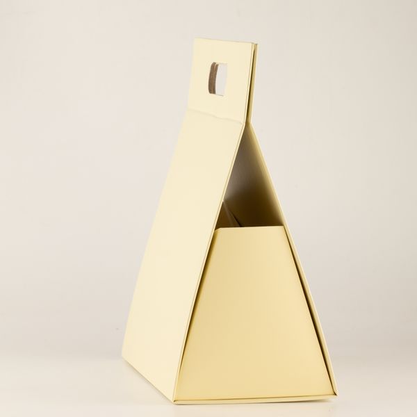 Flat Pack Gift Box - Lrg Hand Box  (28x12.5x26cm) - Ivory