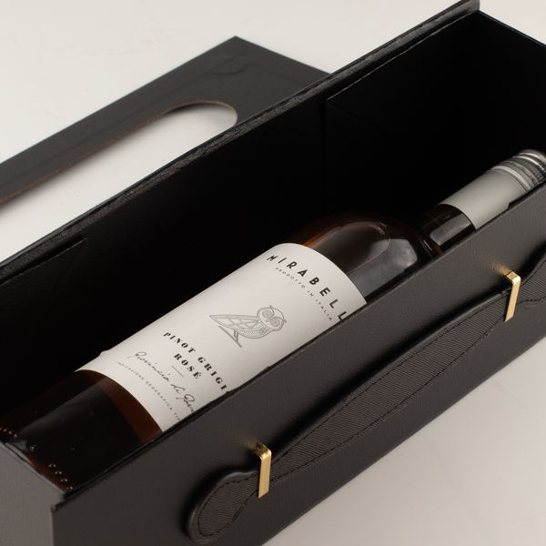 Flat Pack Gift Box - Wine Box Shape  (33.5x10x10.5cm) - Black