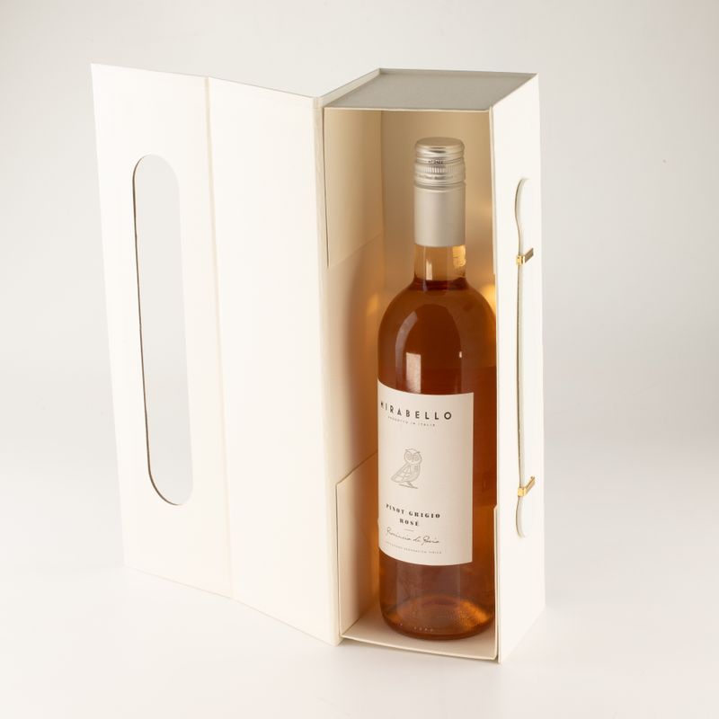 Flat Pack Gift Box - Wine Box Shape (33.5x10x10.5cm) - White