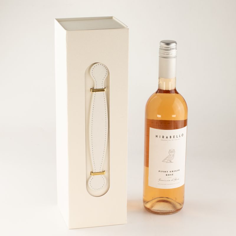 Flat Pack Gift Box - Wine Box Shape (33.5x10x10.5cm) - White