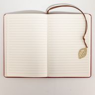 Intention Note Book - LCD Wipe Screen - Red Leather Effect - Brass Leaf - 80 Leafs