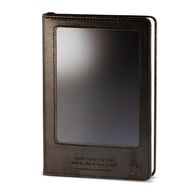 Intention Note Book - LCD Wipe Screen - Black Leather Effect - Brass Leaf - 80 Leafs