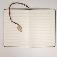 Intention Note Book - LCD Wipe Screen - Black Leather Effect - Brass Leaf - 80 Leafs