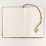 Intention Note Book - LCD Wipe Screen - Brown Leather Effect - Brass Leaf - 80 Leafs