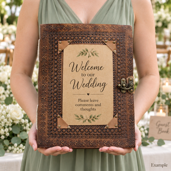 Huge Customisable Visitor Leather Book 10x13 (200 pages)