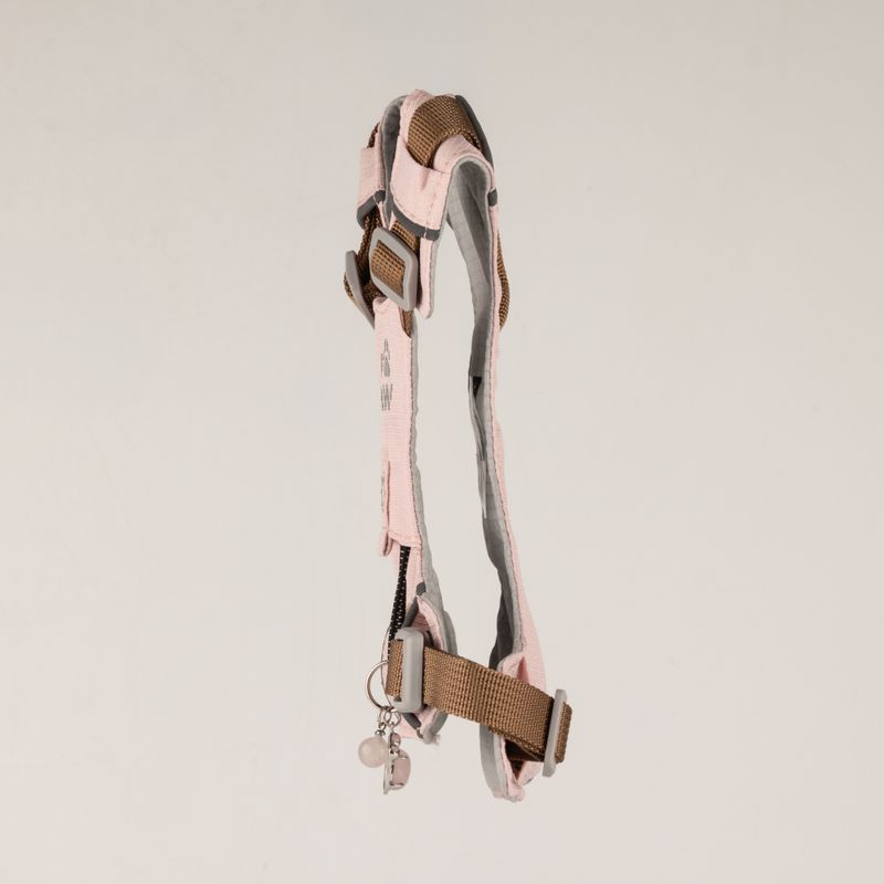 PAW - S (4-8Kg) Dog Step-in Guardian Harness with Reflective Mesh - Soft Pink - Rose Quartz Charm