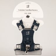 PAW - S (4-8Kg) Dog Step-in Guardian Harness with Reflective Mesh - Rock Grey - Black Obsidian Charm