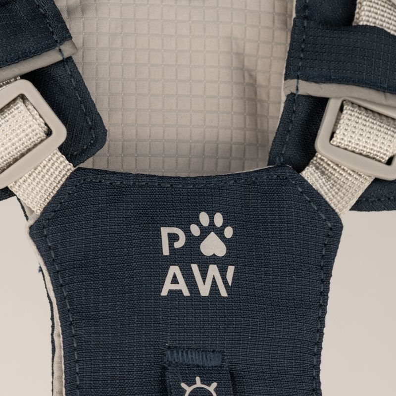 PAW - S (4-8Kg) Dog Step-in Guardian Harness with Reflective Mesh - Rock Grey - Black Obsidian Charm