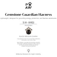 PAW - S (4-8Kg) Dog Step-in Guardian Harness with Reflective Mesh - Rock Grey - Black Obsidian Charm