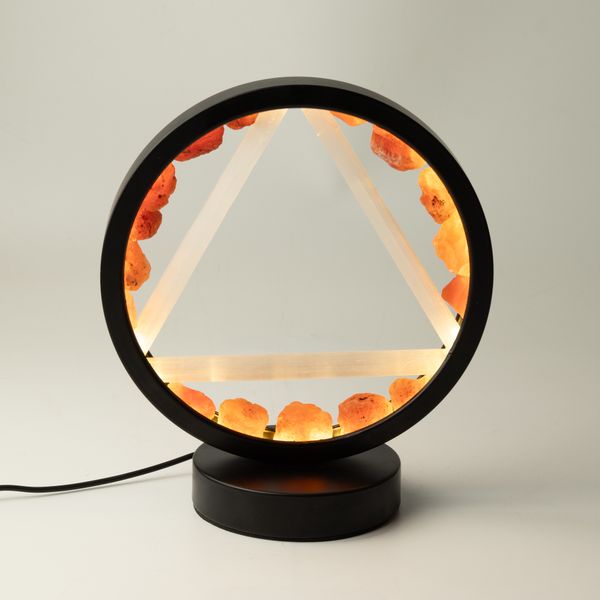 Gemstone Halo Lamp - Fire - Carnelian & Selenite