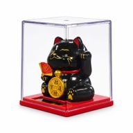 Mini Solar Powered Money Cat in Box - Black