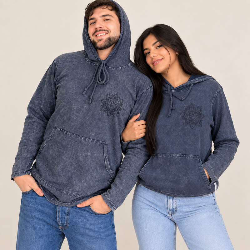 Small Stone Washed Hoody Shirt Kangaroo Pocket - Dusty Lavender