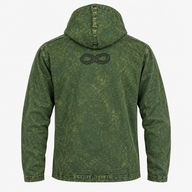 Large Stone Washed Hoody Shirt Kangaroo Pocket - Vintage Teal