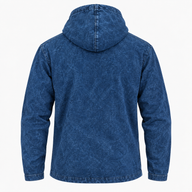 Med Stone Washed Hoody Shirt Kangaroo Pocket - Blue Compass of Life