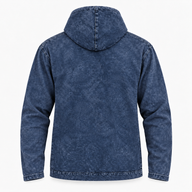 XLarge Stone Washed Hoody Shirt Kangaroo Pocket - Blue Compass of Life