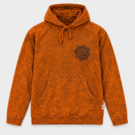 Med Stone Washed Hoody Shirt Kangaroo Pocket - Burnt Orange