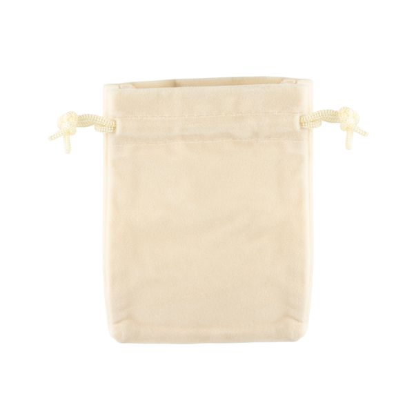 Quality Velvet Pouch - Ivory 10x12cm