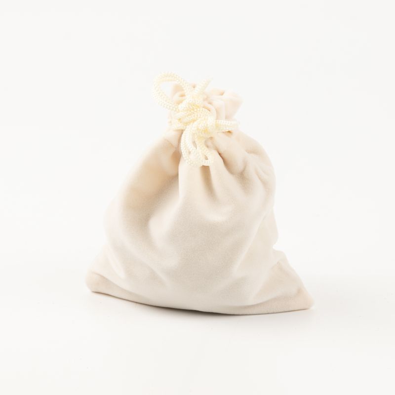Quality Velvet Pouch - Ivory 10x12cm