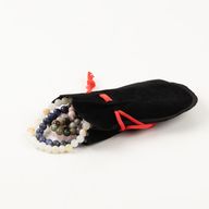 Quality Gothic ROUND Velvet Pouch - Black 12x8cm