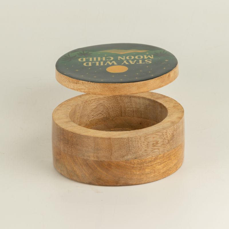Round Enamelled Box - Stay Wild Moon Child