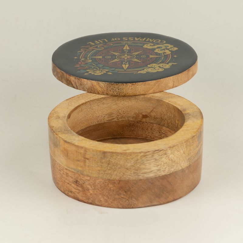 Round Enamelled Box - Compass of Life
