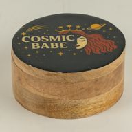 Round Enamelled Box - Cosmic Babe