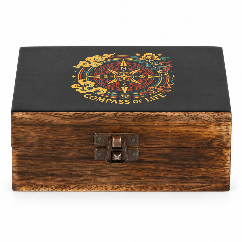 Medium Enamelled Box - Compass of Life