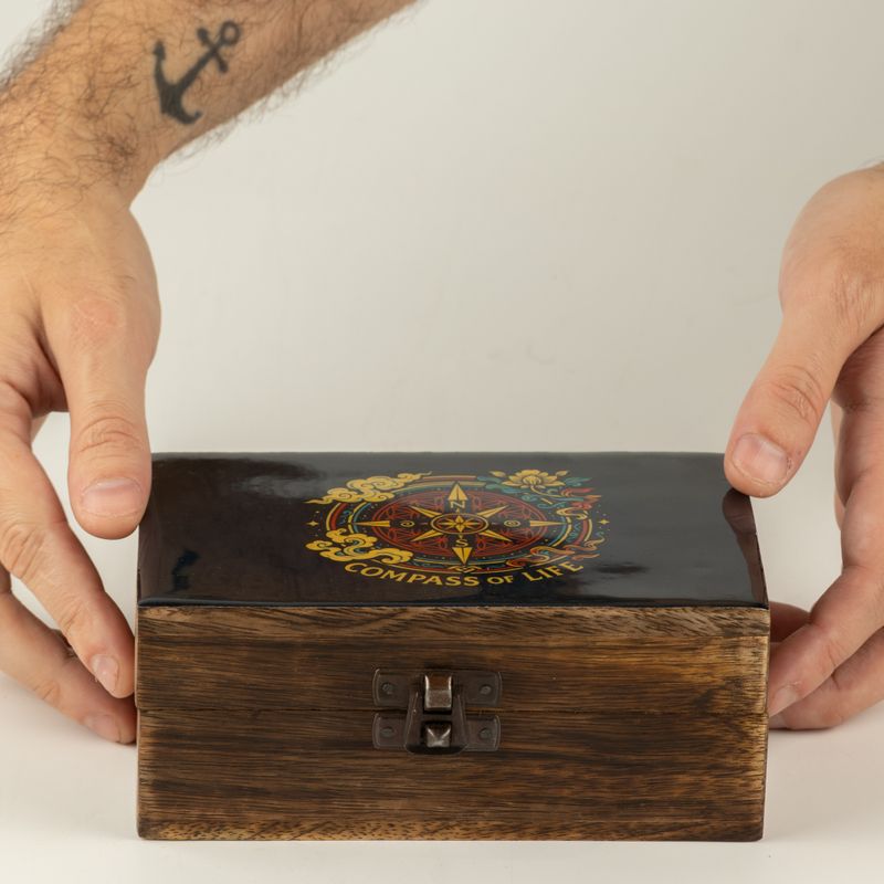 Medium Enamelled Box - Compass of Life