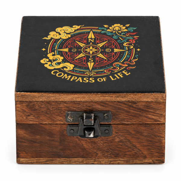 Small Enamelled Box -  Compass of Life