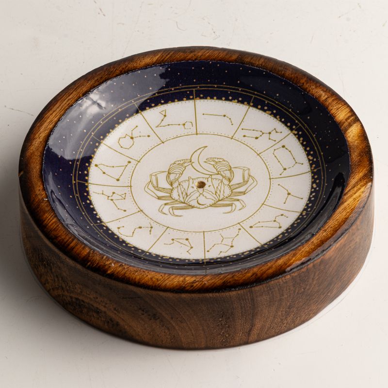 Stars Sign Mini Bowl & Incense Stick Holder - Cancer