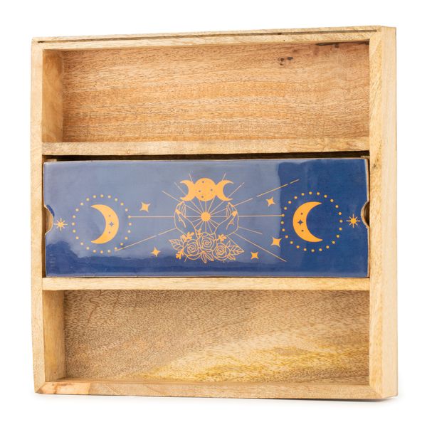 Blue Moon Phases Tarot Tray with Card Holder