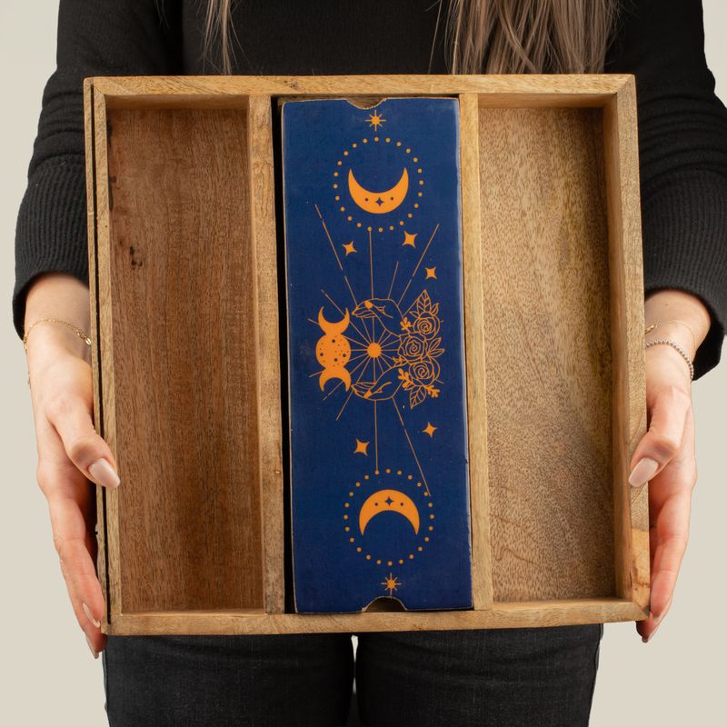 Blue Moon Phases Tarot Tray with Card Holder
