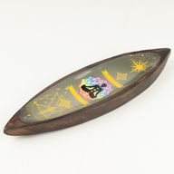 Enamel Incense Bowl - Mango Wood - Chakra