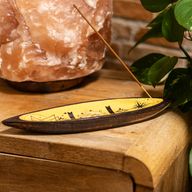 Enamel Incense Bowl - Mango Wood - Hand & Sun (natural)