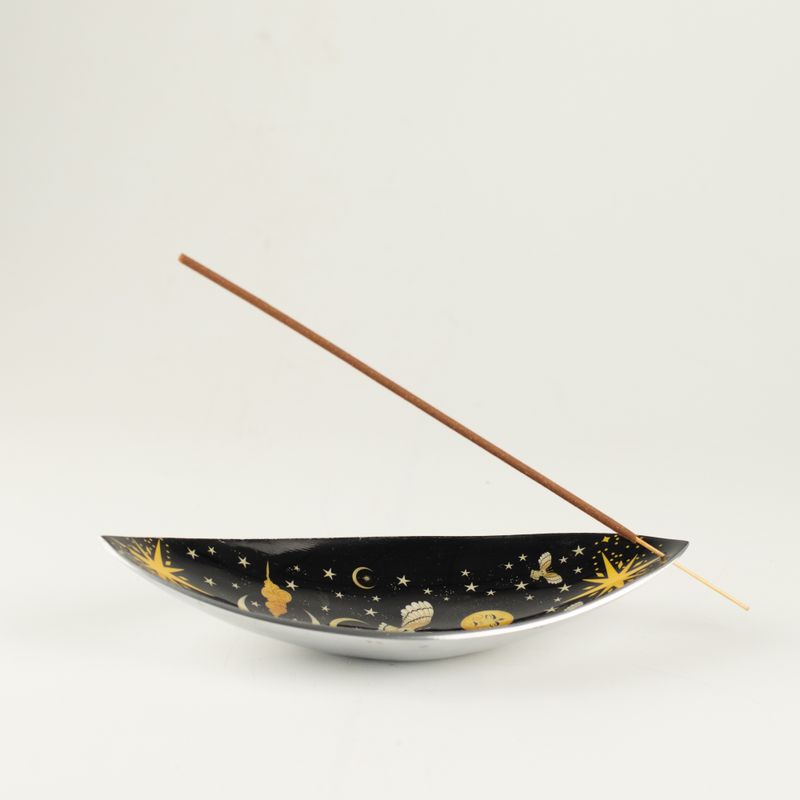 Enamel Incense Bowl - Aluminum - Enchanted Night Owl