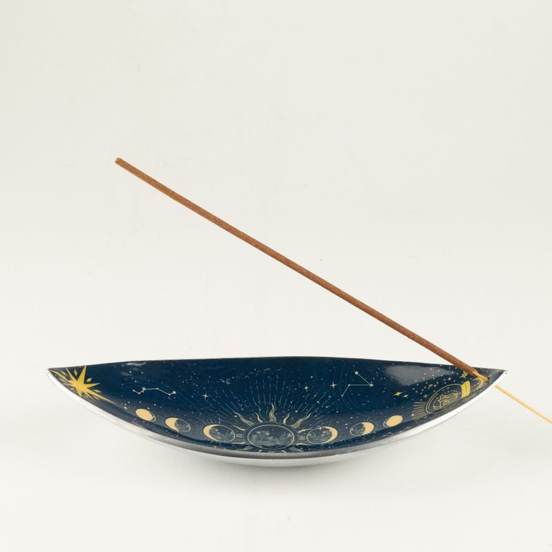 Enamel Incense Bowl - Aluminum - Zodiak Moon Phases