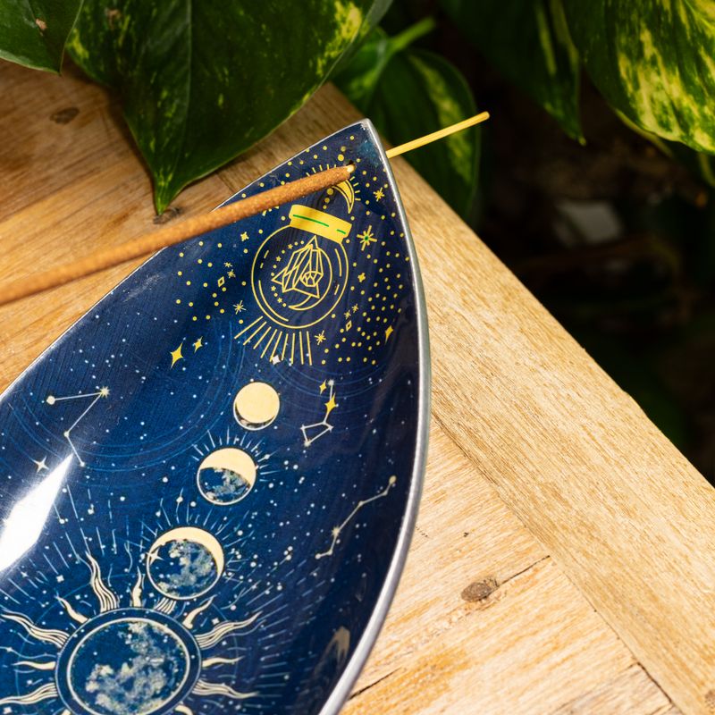 Enamel Incense Bowl - Aluminum - Zodiak Moon Phases