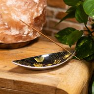 Enamel Incense Bowl - Aluminum - Gold & Black Buddha