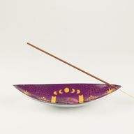 Enamel Incense Bowl - Aluminum - Purple Sun & Moon Phases
