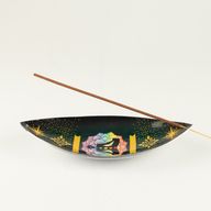 Enamelled  Incense Bowl - Aluminum - Lotus Buddha Chakra