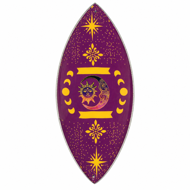 Enamel Incense Bowl - Aluminum - Purple Sun & Moon Phases