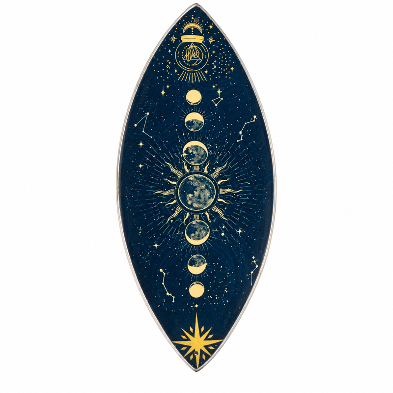 Enamel Incense Bowl - Aluminum - Zodiak Moon Phases
