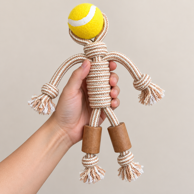 PAW Toys - Coffee Wood Chew - Rope Ranger - Ball