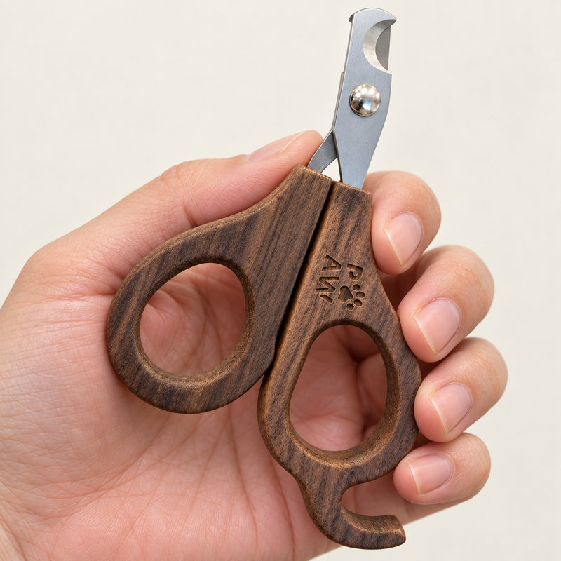 PAW Grooming Tools - Semi Circle Nail Clipper - Walnut - Stainless Steel (304)