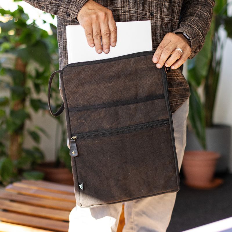 Stonewash  Large Laptop Pouch - Charcoal