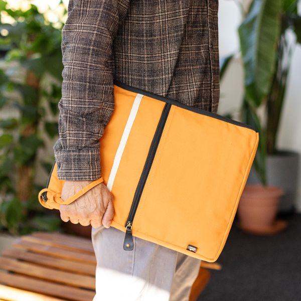 Canvas Large Laptop Pouch - Orange
